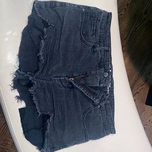 Black jean shorts